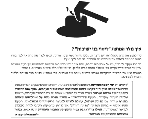 ההסבר ל"דיחוי בני ישיבות". צילום: מתוך הארכיון