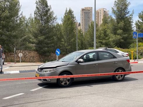זירת התאונה סמוך לגן החיות התנ"כי