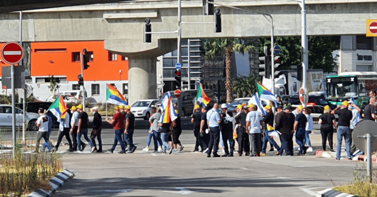 מחאה בצומת לב המפרץ, הבוקר