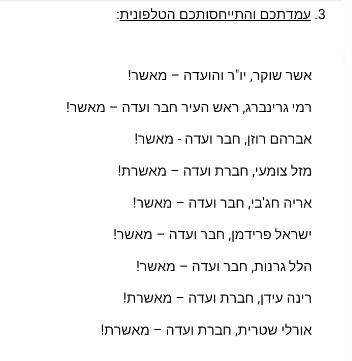 חברי הוועדה שתמכו בהחלטה