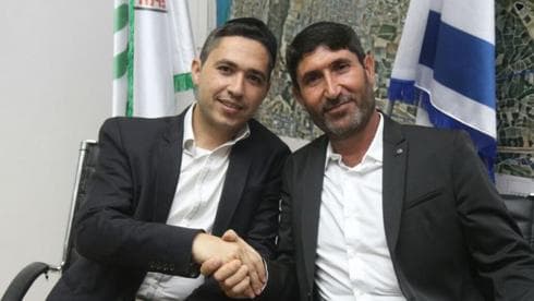 בועז ביטון (משמאל) ומאיר לוגסי (צילום: ש"ס חדרה) בועז ביטון (משמאל) מאיר לוגסי