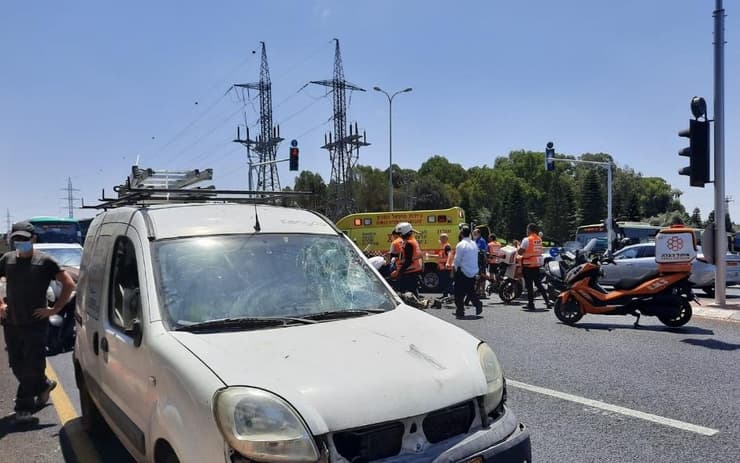 מזירת התאונה הקטלנית בנתניה 