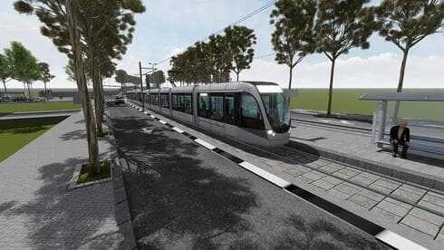 הרכבת הקלה חיפה - נצרת (הדמיה: ינון -תיכנון יעוץ ומחקר בע"מ) הרכבת הקלה חיפה - נצרת