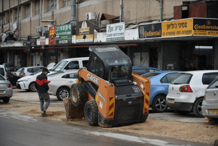 עבודות הרכבת הקלה ברחוב בית הדפוס גבעת שאול 