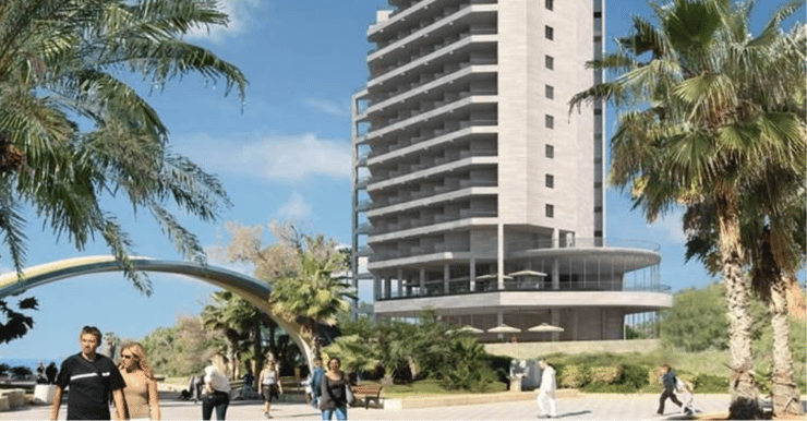 הדמיית בית המלון בירידה לחוף השרון הדמיית בית המלון בירידה לחוף השרון