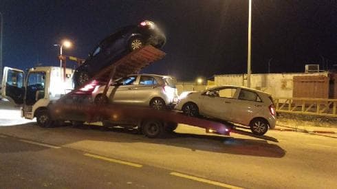 חלק מכלי הרכב הגנובים