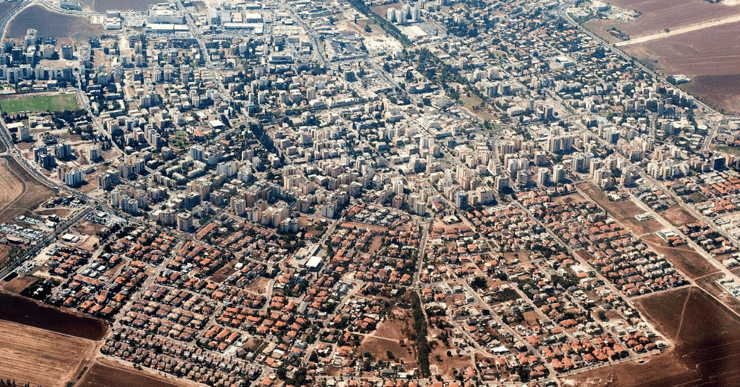 העיר עפולה מבט מלמעלה