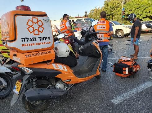 זירת התאונה בנתניה