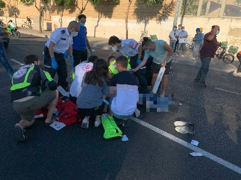 זירת התאונה בפתח תקוה