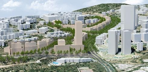 כך ייראה המתחם החדש בגבעת משואה (הדמיה: משרד "קולקר אפשטיין אדריכלים בע"מ") כך ייראה המתחם החדש בגבעת משואה