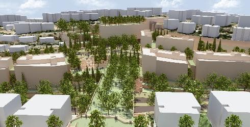 כך ייראה המתחם החדש בגבעת משואה (הדמיה: משרד "קולקר אפשטיין אדריכלים בע"מ") כך ייראה המתחם החדש בגבעת משואה