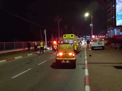 זירת התאונה ברחוב העצמאות בבת ים
