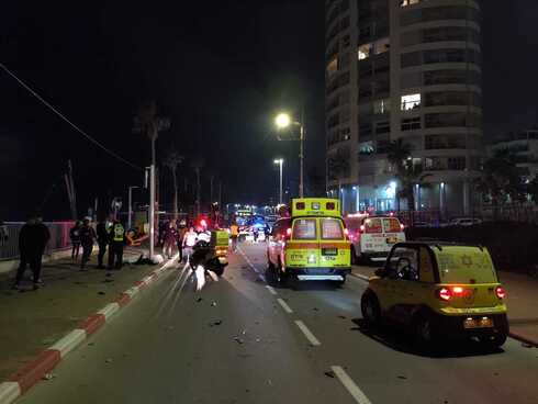 זירת התאונה ברחוב העצמאות בבת ים
