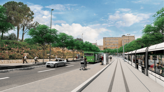 כך ייראה הקו הזהוב של הרכבת הקלה