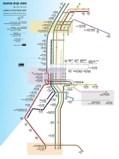 מפת הקווים והתחנות