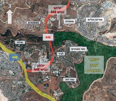 מפת הכביש (צילום: "תושבים משפיעים במודיעין") מפת הכביש