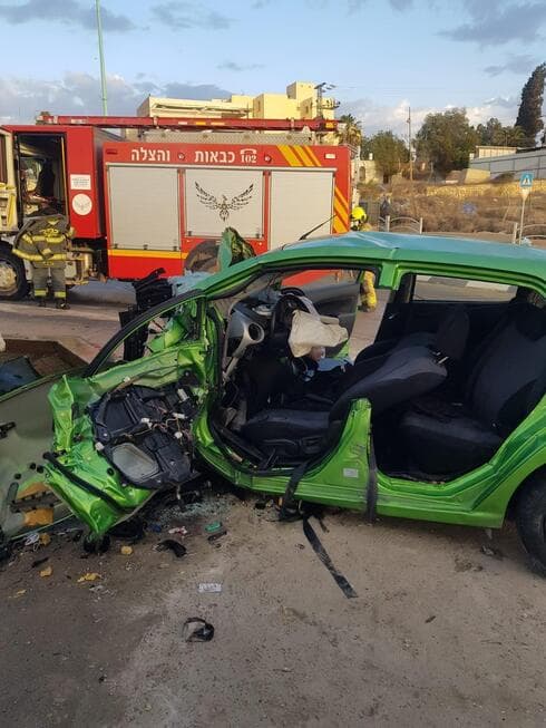 זירת התאונה בבאר שבע