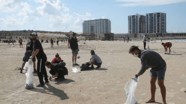 מאות מתנדבים מנקים את החופים מאות מתנדבים מנקים את החופים