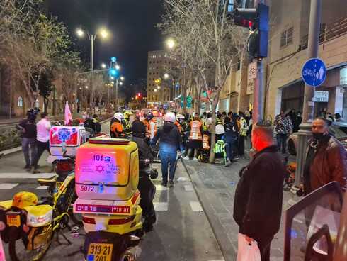 זירת התאונה ברחוב יפו