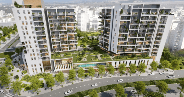 החניון יושקע תוך יצירת ריאה ירוקה (הדמיה: באדיבות משה צור אדריכלים) עד 120 קרית מוצקין