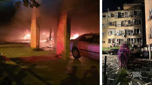 זירת נפילת הטיל בפתח תקוה