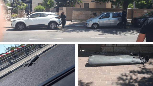 רסיסי רקטות בחולון ואזור