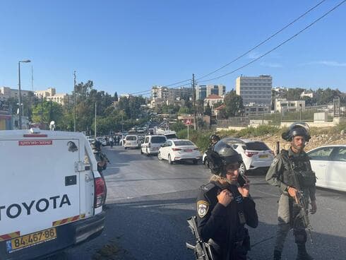 זירת האירוע ברחוב שכם בשייח ג'ראח