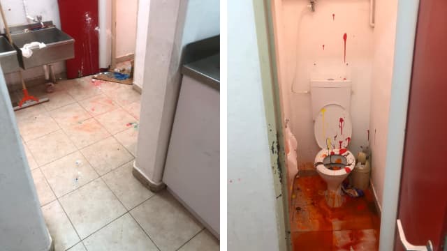 ונדליזם במקלט בית הספר בראשל"צ