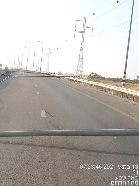 הנזק שנגרם בכביש