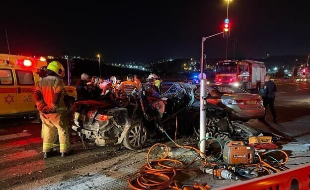 זירת התאונה בכביש 433