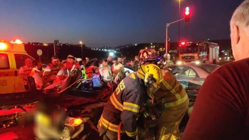 זירת התאונה בכביש 433