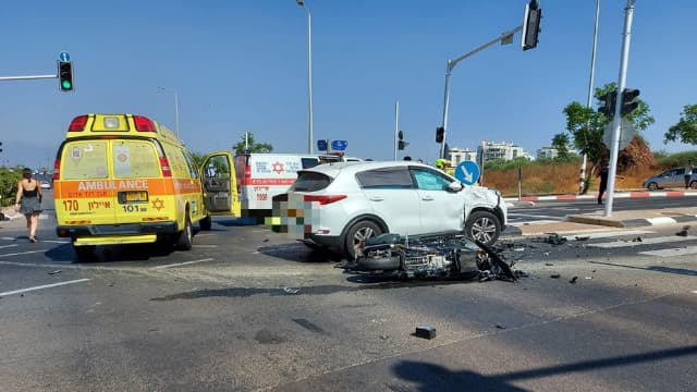 מזירת התאונה הקשה בראשל"צ