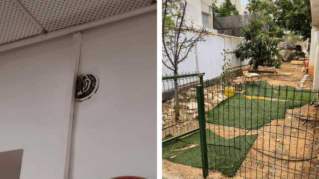 החצר המוזנחת ואחד השקעים החשופים