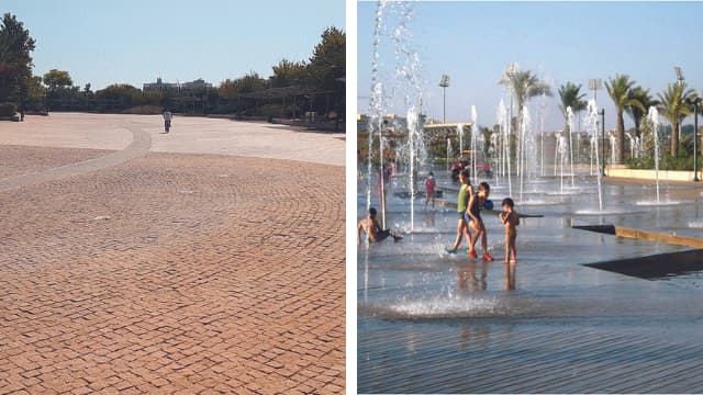 מזרקות המים בפארק בעבר והיום