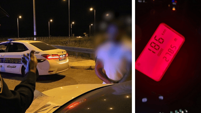 מהירות מופרזת בזמן פסילה (צילום: דוברות המשטרה, צילום המעצר להמחשה בלבד, למצולם אין קשר לכתבה) מהירות מופרזת בזמן פסילה