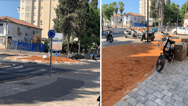 עבודות הקמת כיכר ברחוב שטמפפר פתח תקוה