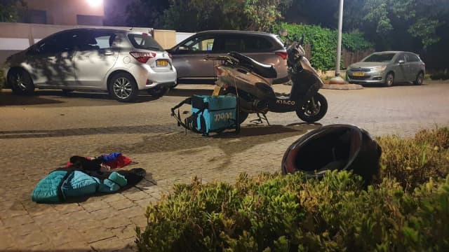זירת התאונה ברחוב פרנקל