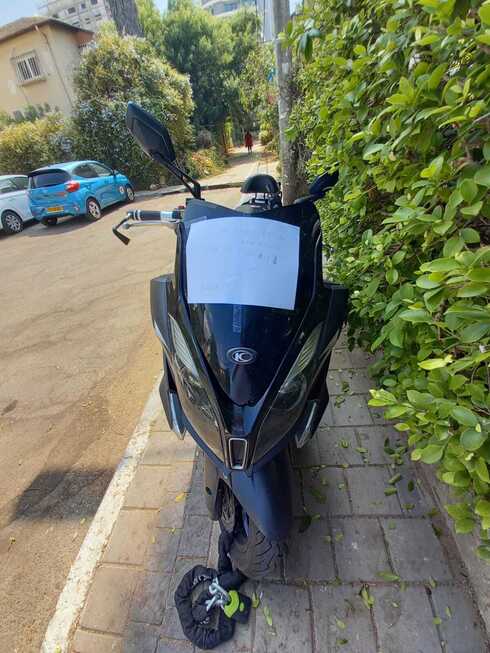 הפתק שהושאר על האופנוע