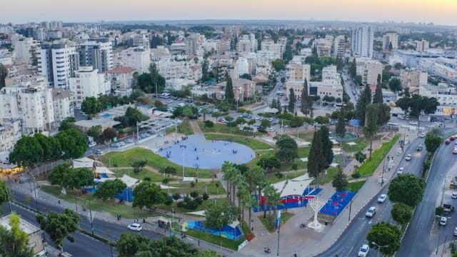 גן המייסדים ממבט מלמעלה
