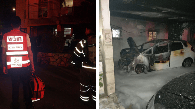 זירת השריפה ברחוב הטייסים בחולון