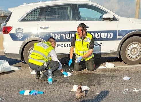 מתנדבי זק"א בזירה (צילום: דוברות זק"א) צעיר נהרג בעמק יזרעאל