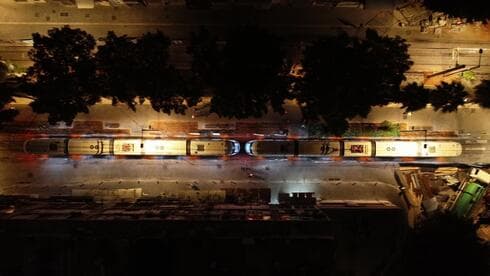 הרכבת הקלה בנסיעת מבחן ראשונה בבת ים