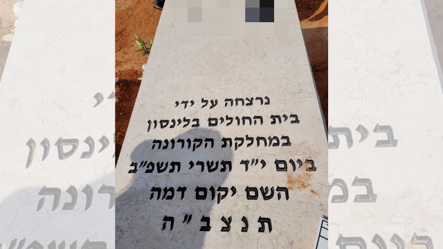 המצבה בבית העלמין