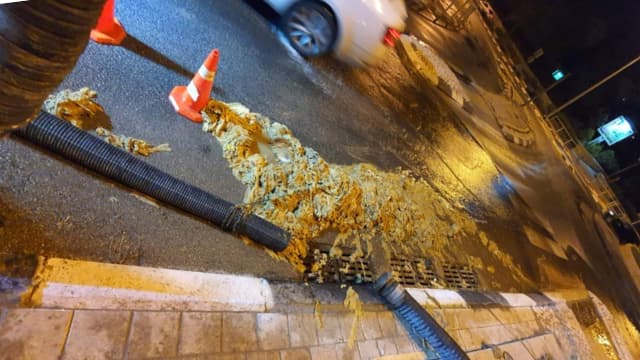 ההצפה באחד הרחובות בבאר שבע
