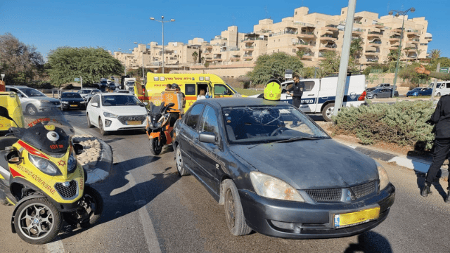 זירת התאונה בבאר שבע