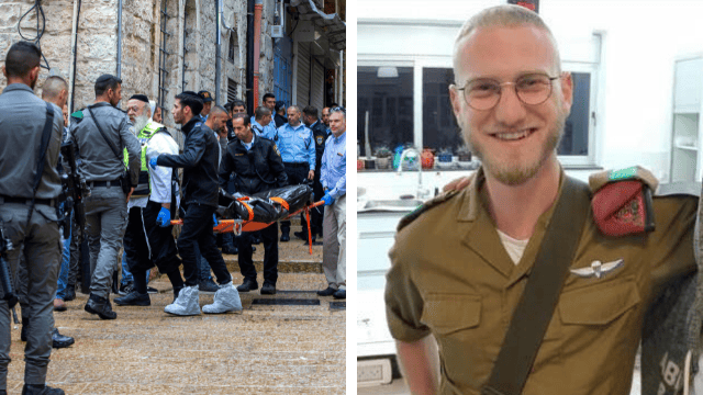 זירת הפיגוע ברחוב השלשלת בעיר העתיקה ואליהו קיי ז"ל