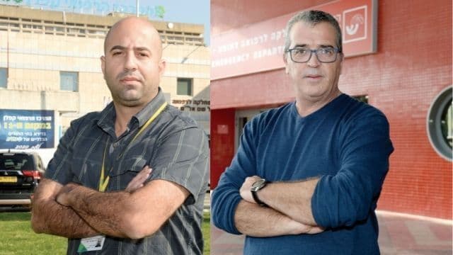 מימין: קב"ט "שמיר־אסף הרופא" אסף ויסלר ומנהל הביטחון ב"קפלן" ניר רבי
