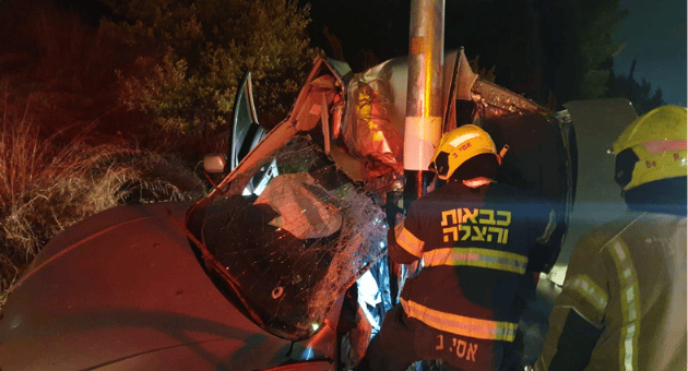 זירת התאונה בכביש 7756
