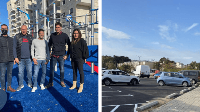 מרקוביץ, צוות אגף גנים ואביהו שמחי. החניון החדש