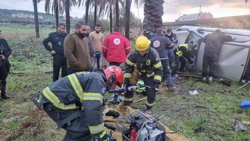 זירת התאונה בכביש 716